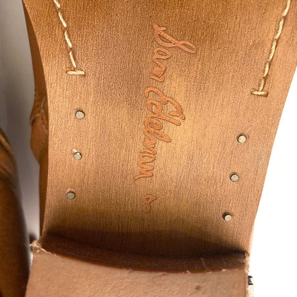 Sam Edelman Paila Ankle Bootie Lt Brown Leather Womens 8 Low Heel Side Zip - Picture 8 of 9